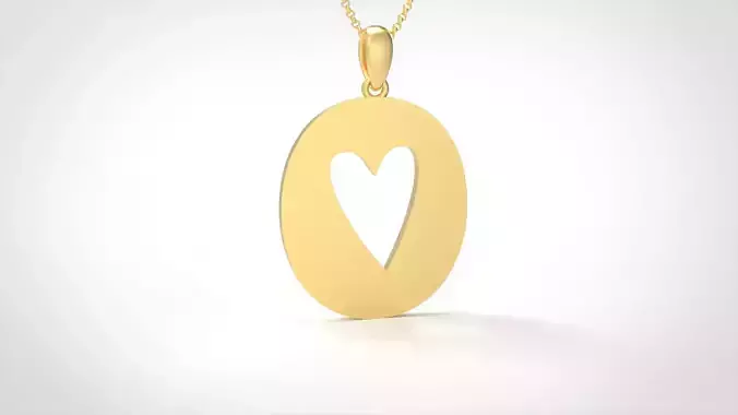 Model 1057 O Love Diamond Pendant 3D print model