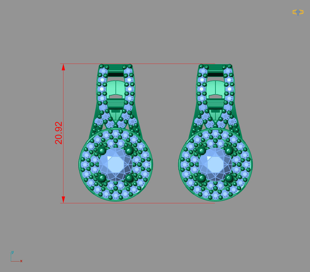 Women Earrings 3DM STL Womens Earring Renders 3D print models   3D print model_4