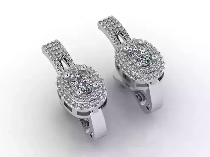 Women Earrings 3DM STL Womens Earring Renders 3D print models  