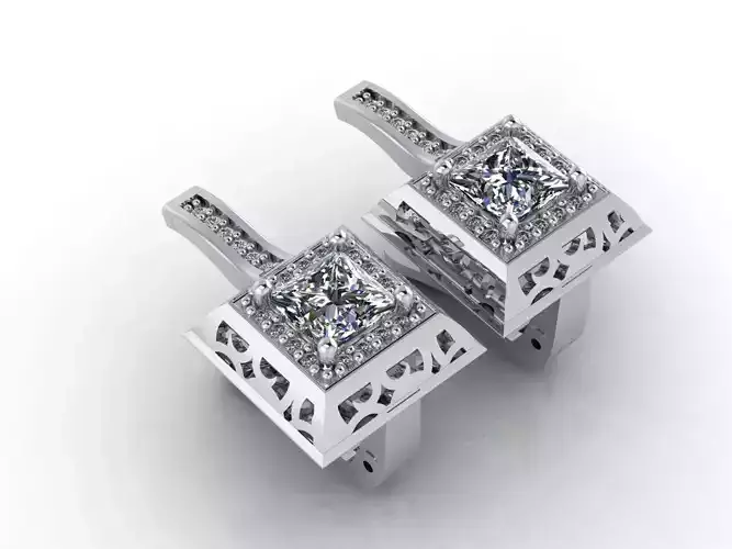 Women Earrings 3DM STL Womens Earring Renders 3D print models  