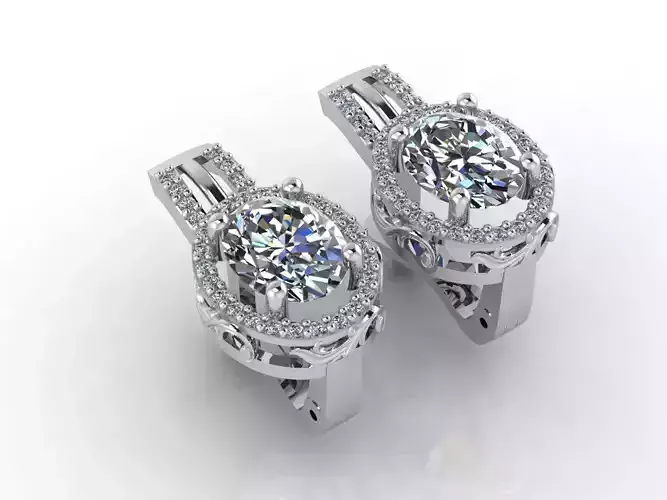 Women Earrings 3DM STL Womens Earring Renders 3D print models  