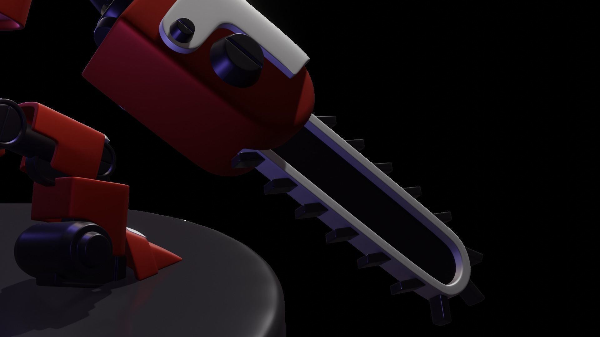 scifi robot game ready  to run on minds 3D model_6