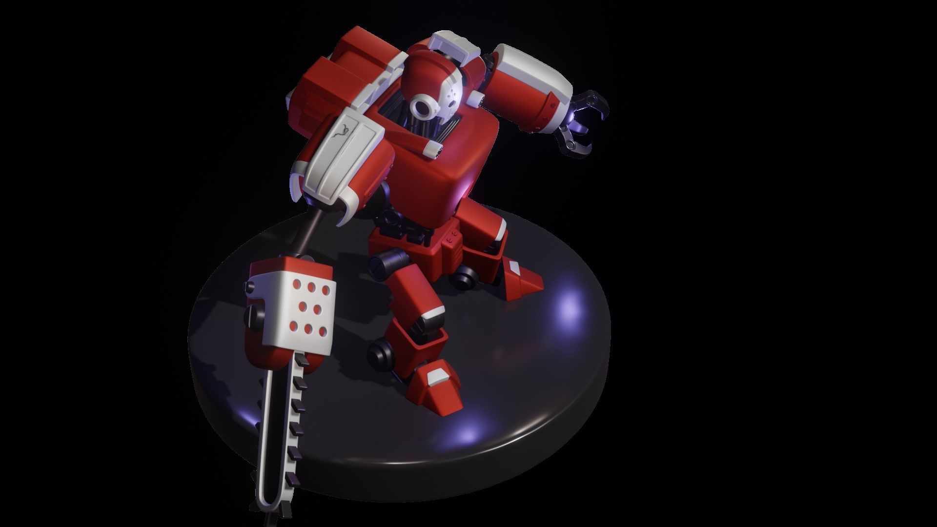 scifi robot game ready  to run on minds 3D model_12