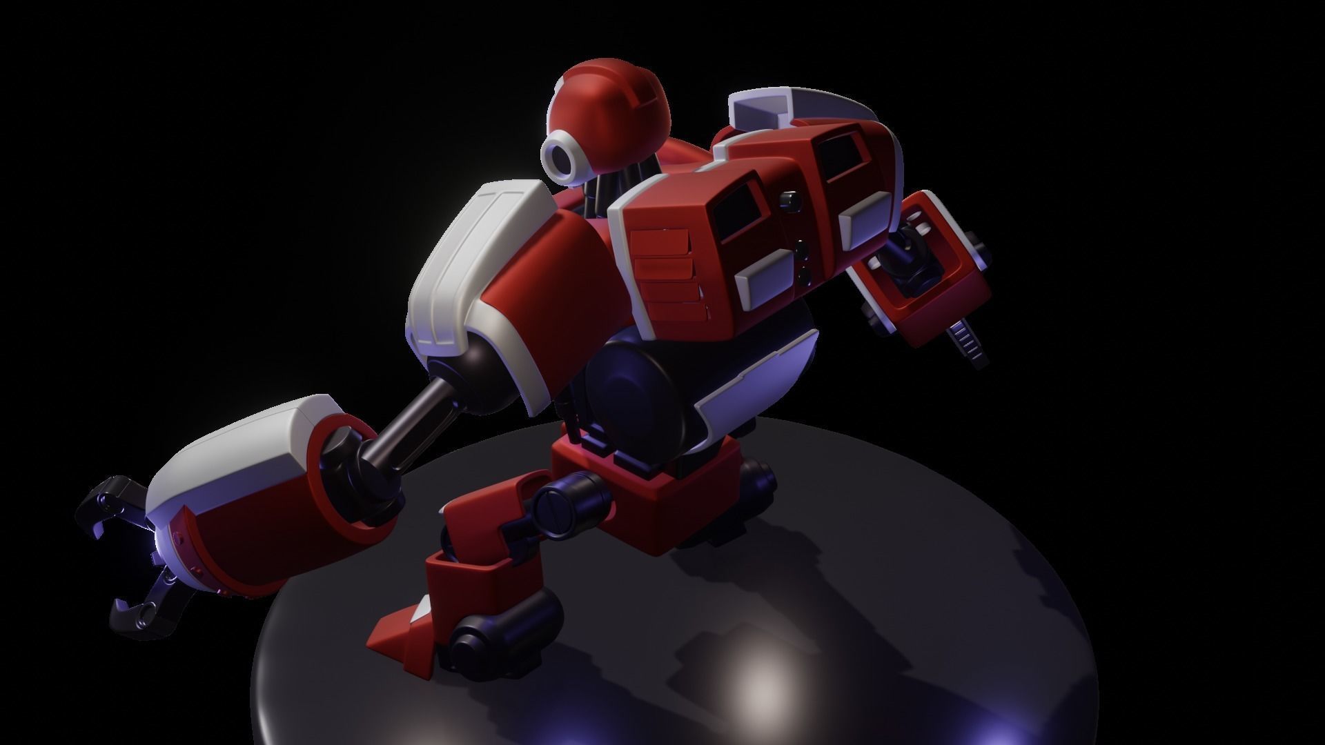 scifi robot game ready  to run on minds 3D model_3