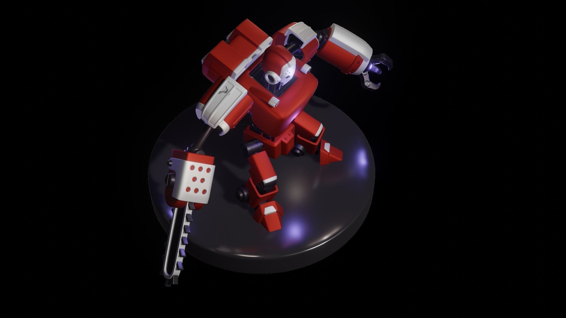 scifi robot game ready  to run on minds 3D model_13