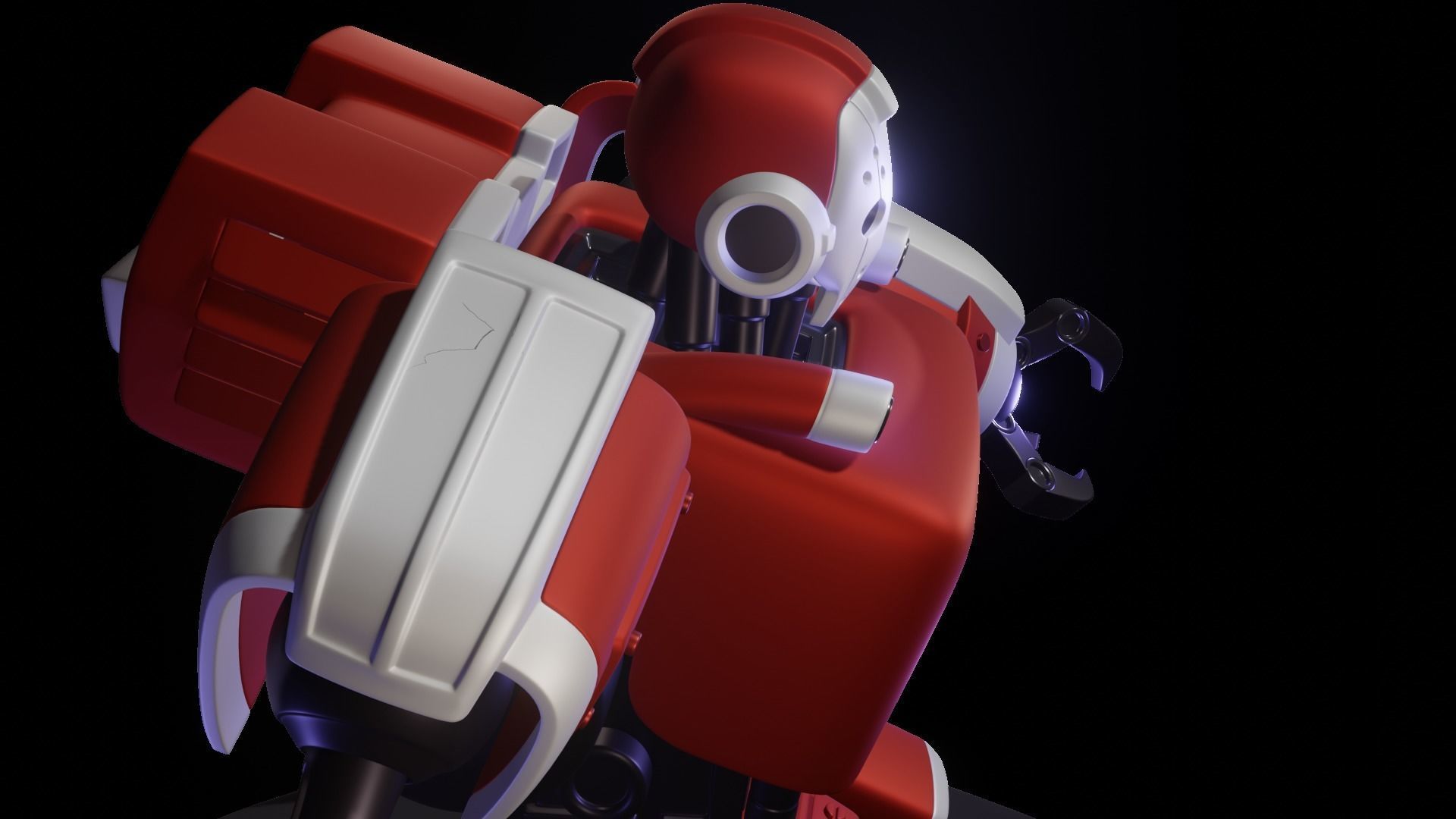 scifi robot game ready  to run on minds 3D model_7