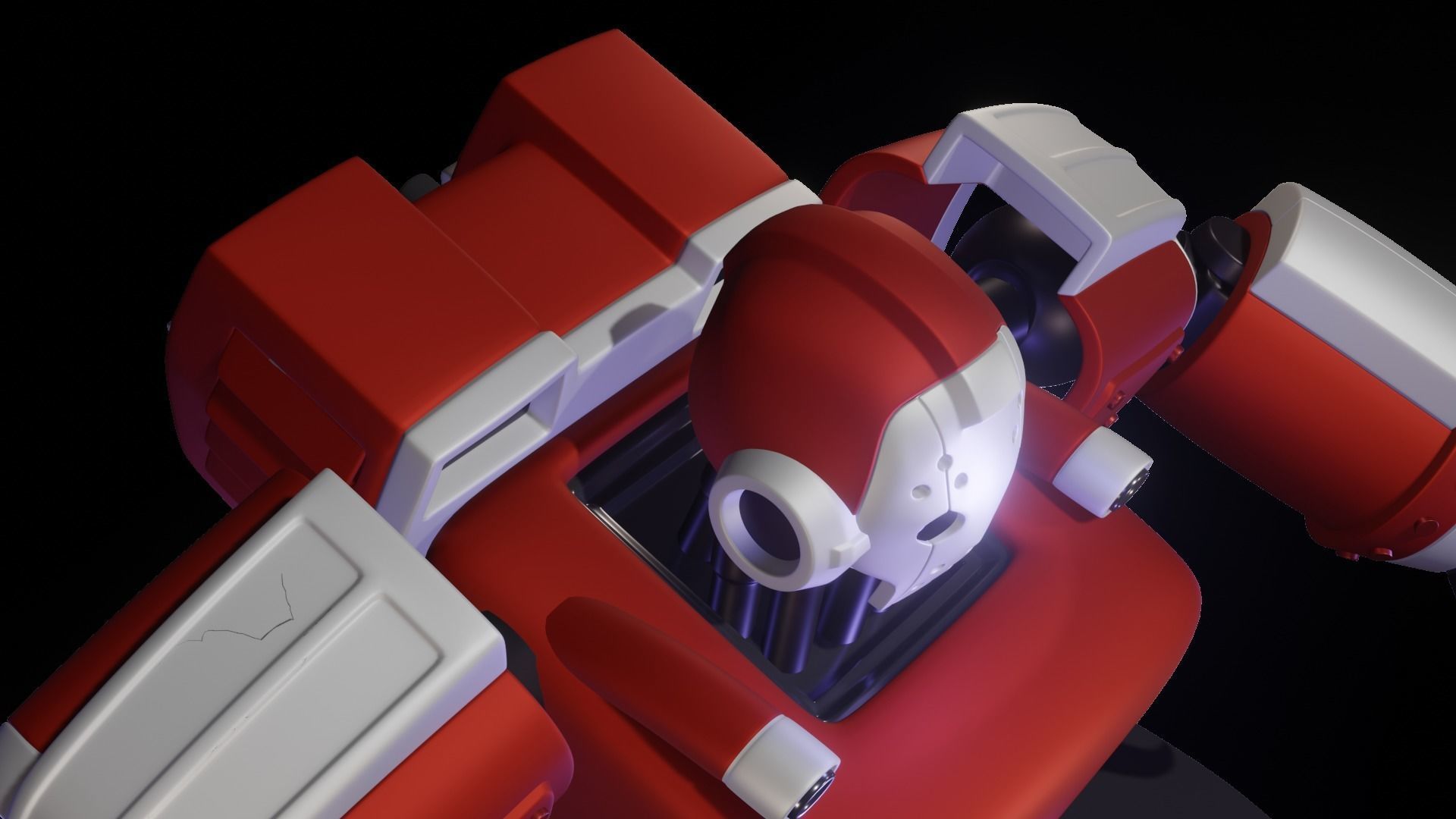 scifi robot game ready  to run on minds 3D model_15