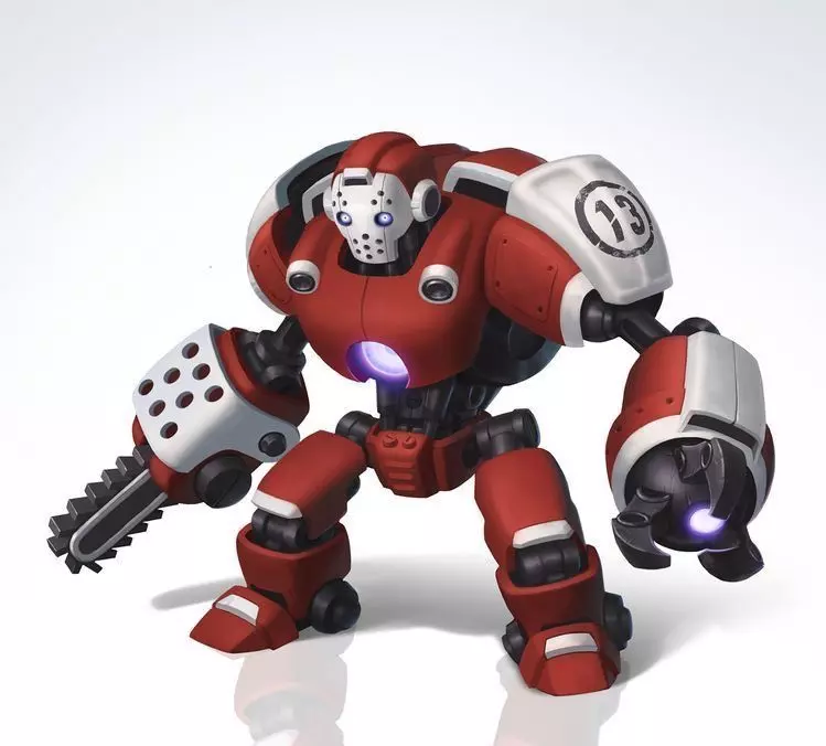 scifi robot game ready  to run on minds 3D model_0