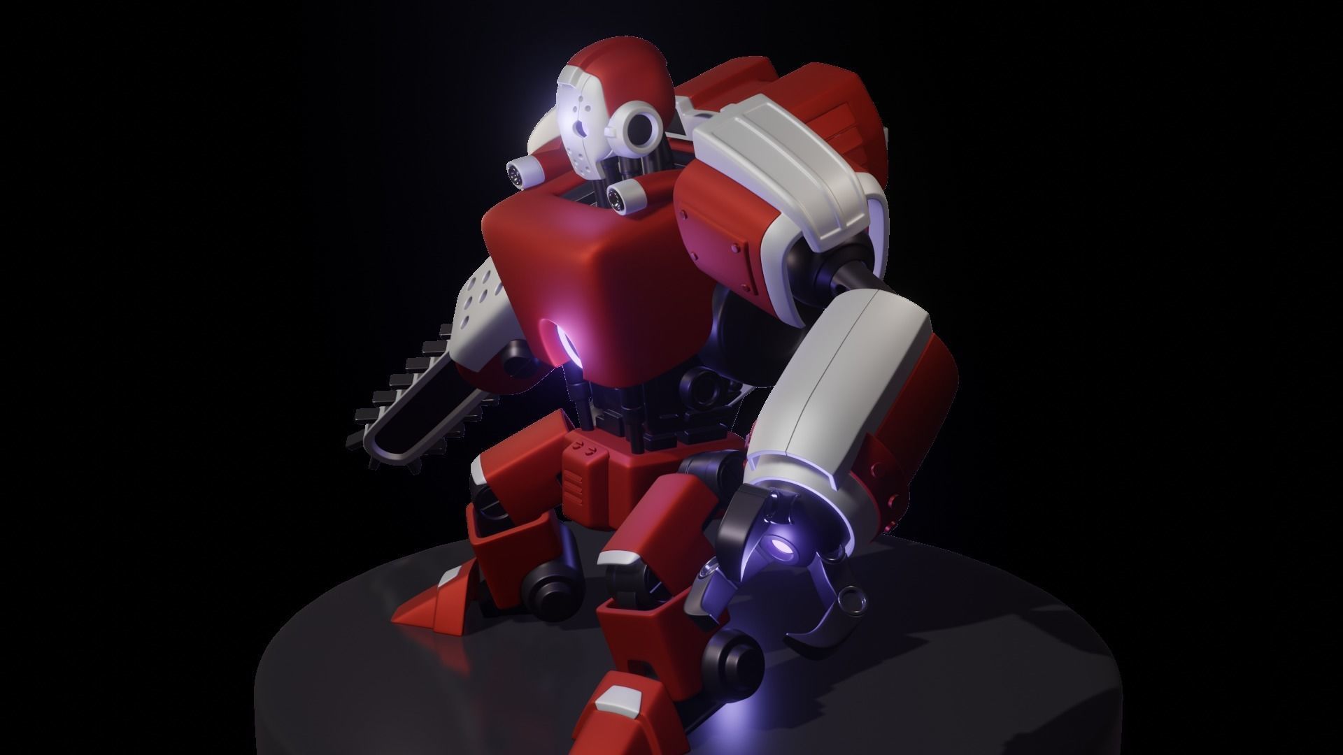 scifi robot game ready  to run on minds 3D model_2