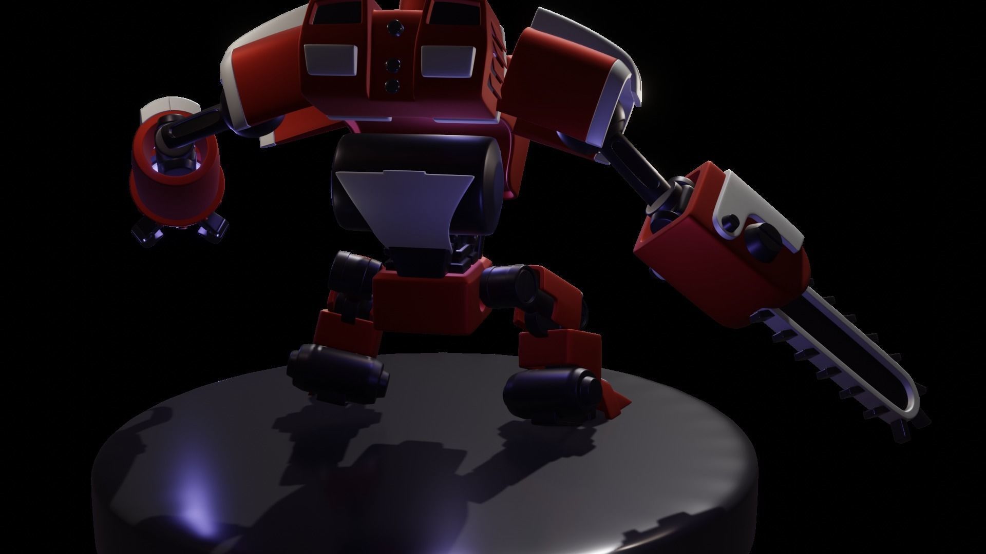 scifi robot game ready  to run on minds 3D model_4
