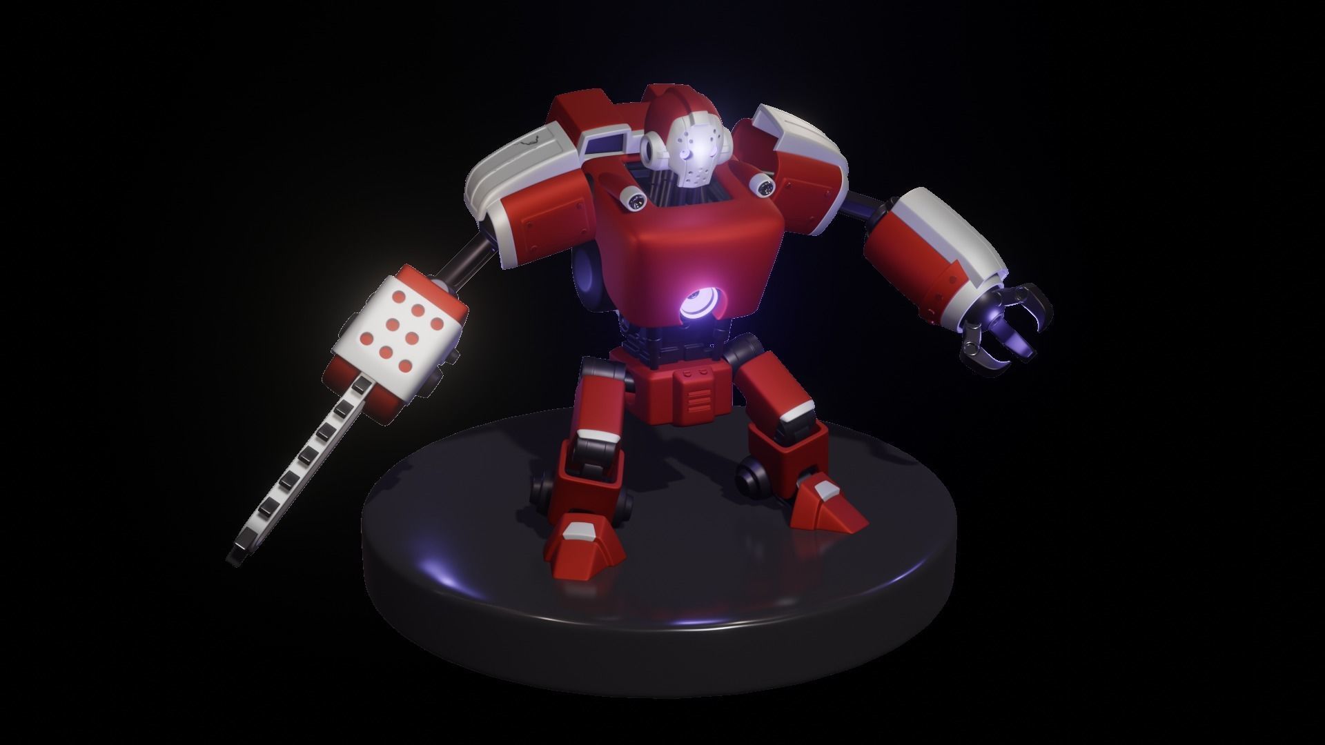 scifi robot game ready  to run on minds 3D model_1