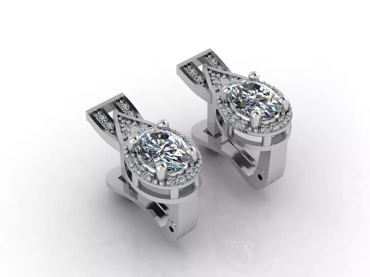 Women Earrings 3DM STL Womens Earring Renders 3D print models 3D print model