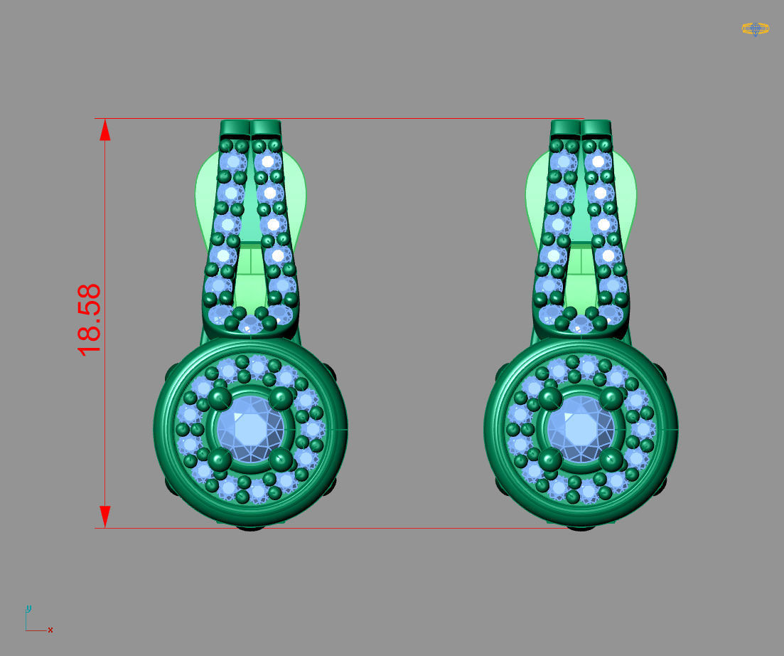 Women Earrings 3DM STL Womens Earring Renders 3D print models   3D print model_4