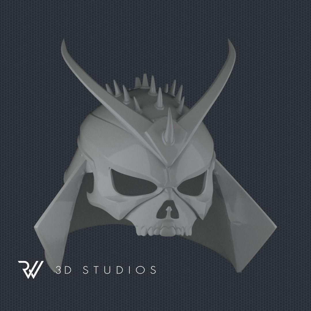 MK11 Shao Kahn Helmet V8 - STL File 3D print model_3