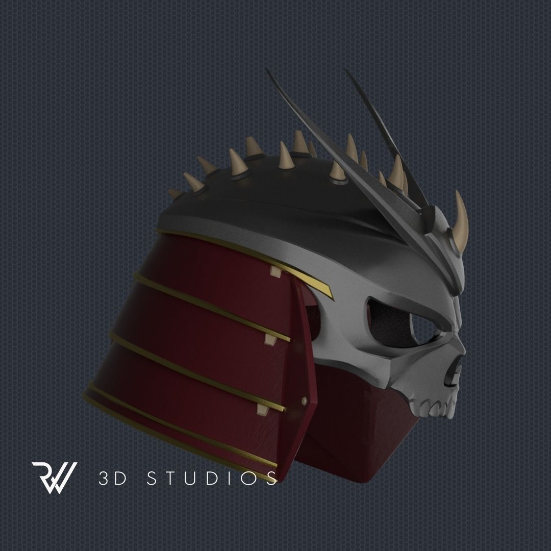 MK11 Shao Kahn Helmet V8 - STL File 3D print model_2