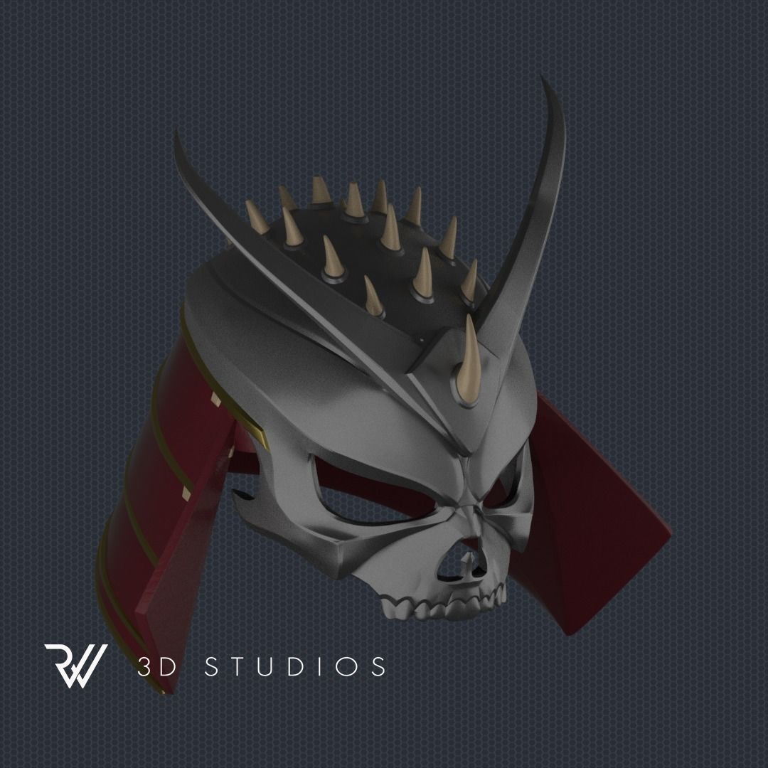 MK11 Shao Kahn Helmet V8 - STL File 3D print model_1