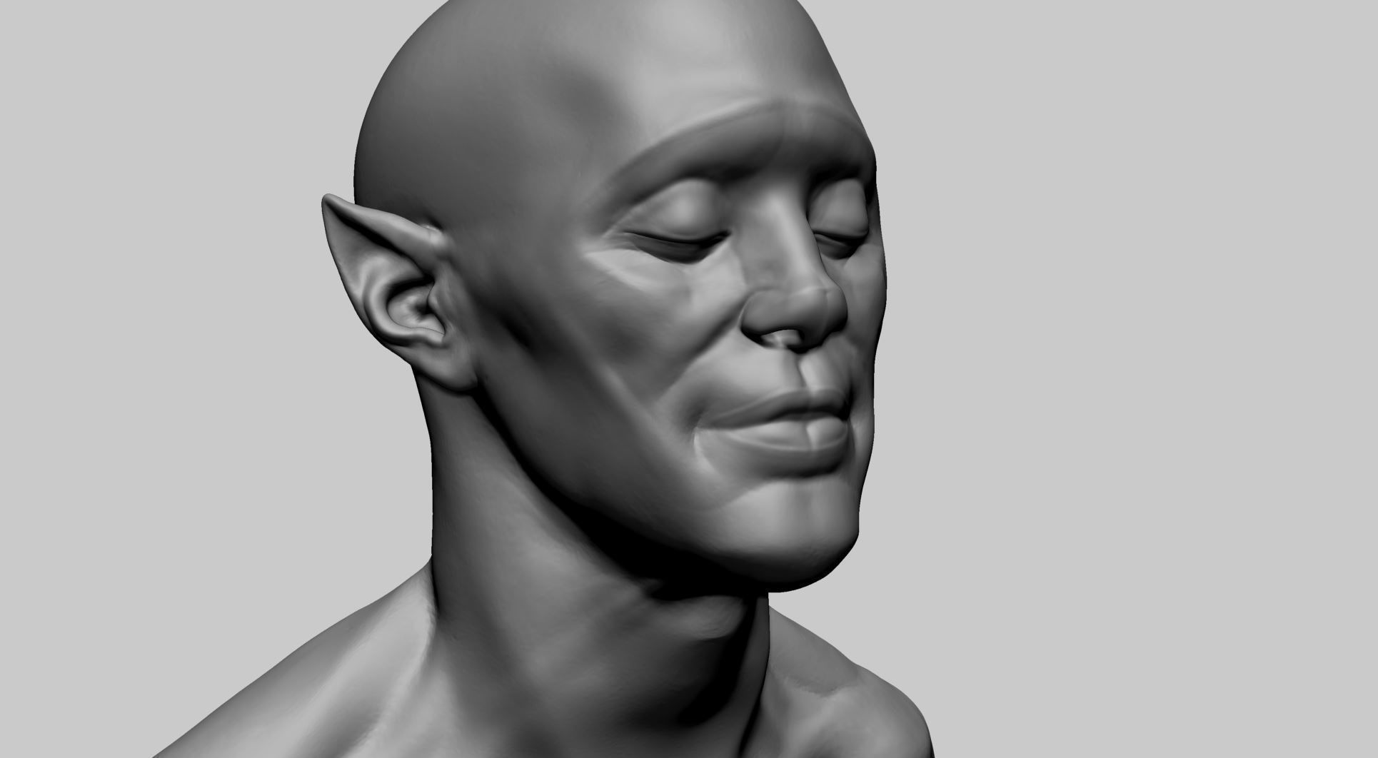 Male Head J 3D model_8