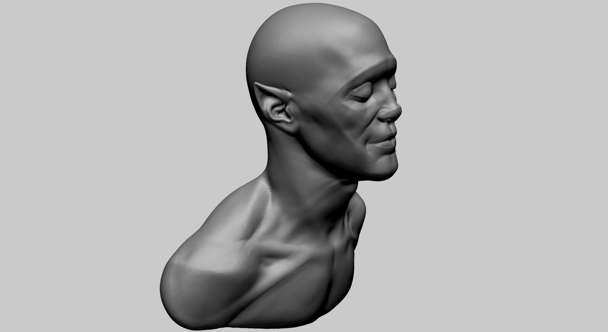 Male Head J 3D model_2