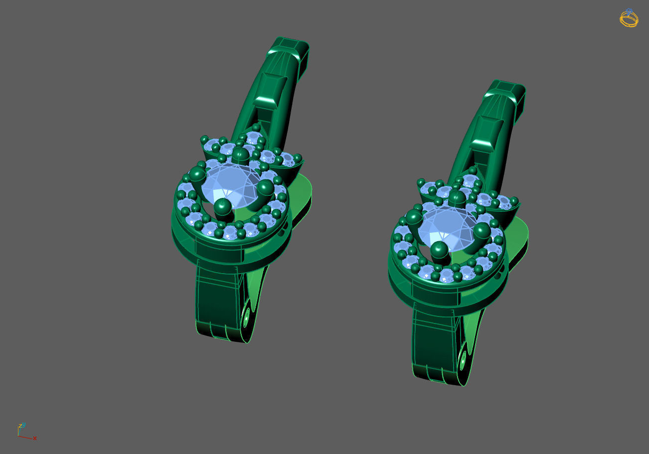 Women Earrings 3DM STL Womens Earring Renders 3D print models   3D print model_3