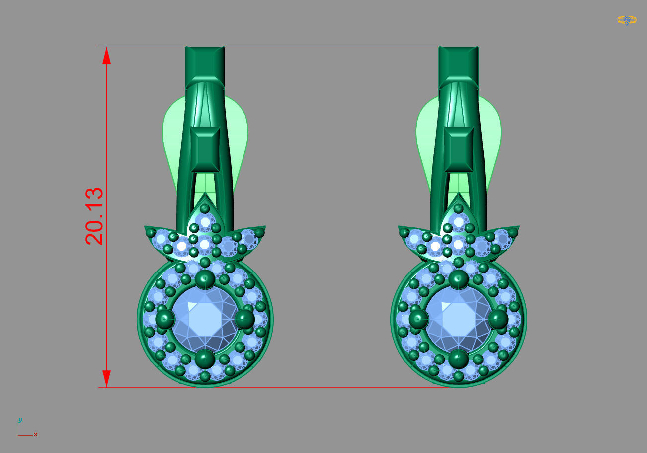 Women Earrings 3DM STL Womens Earring Renders 3D print models   3D print model_4