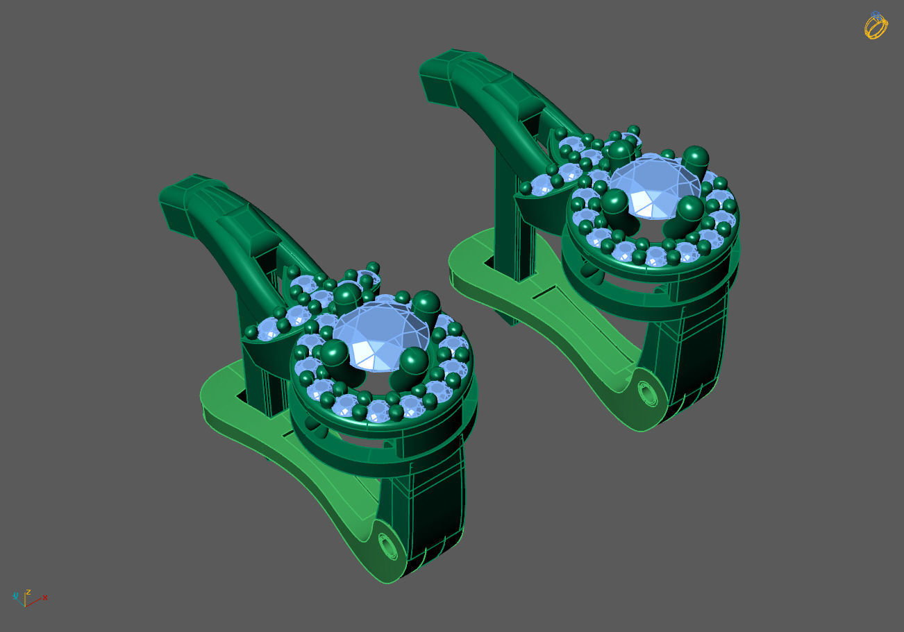 Women Earrings 3DM STL Womens Earring Renders 3D print models   3D print model_6