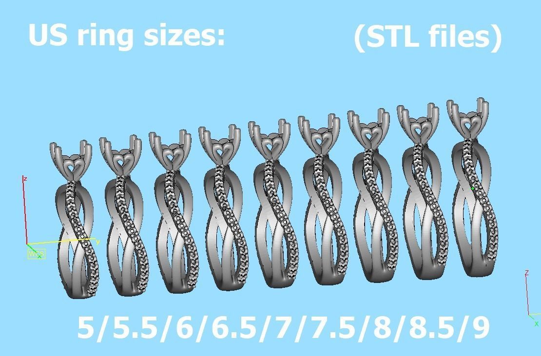 Sofia Jewelry Collection 4 Ring set 3dprint models  _31