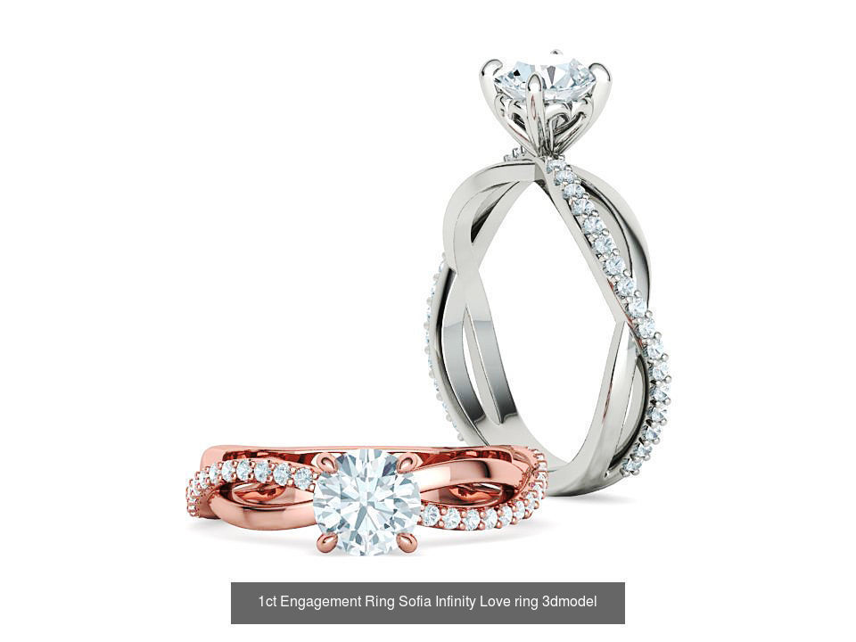 Sofia Jewelry Collection 4 Ring set 3dprint models  _6