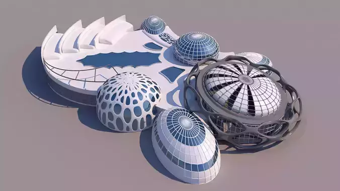 0100 - Organic Building 3D model