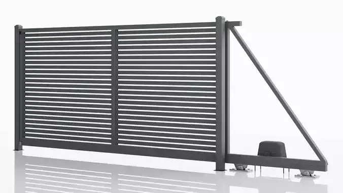 Aluminum Electric Sliding Gate - Model 2 - 6cm - 3D model