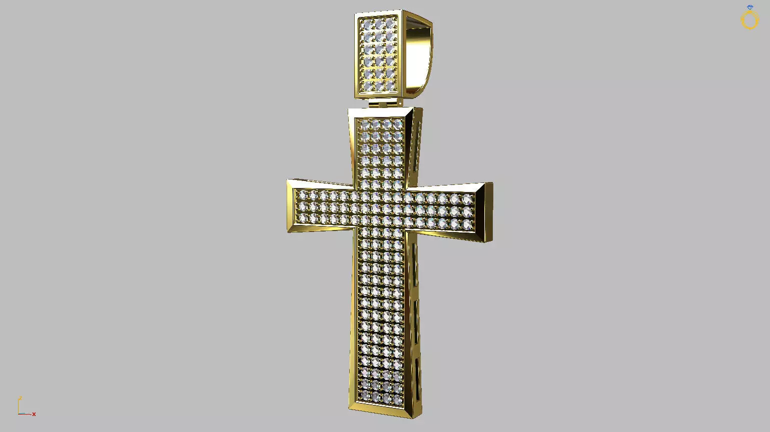 Diamond Cross Pendant 3D print model