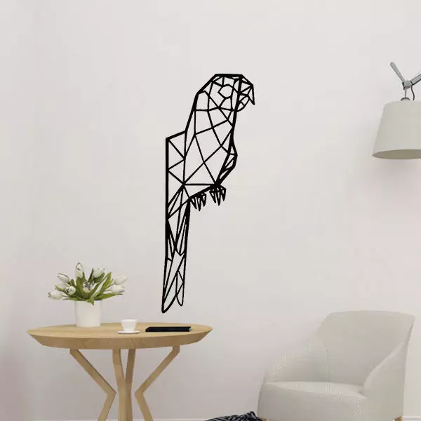 Geometric Parrot Wall Decoration 3D print model_0