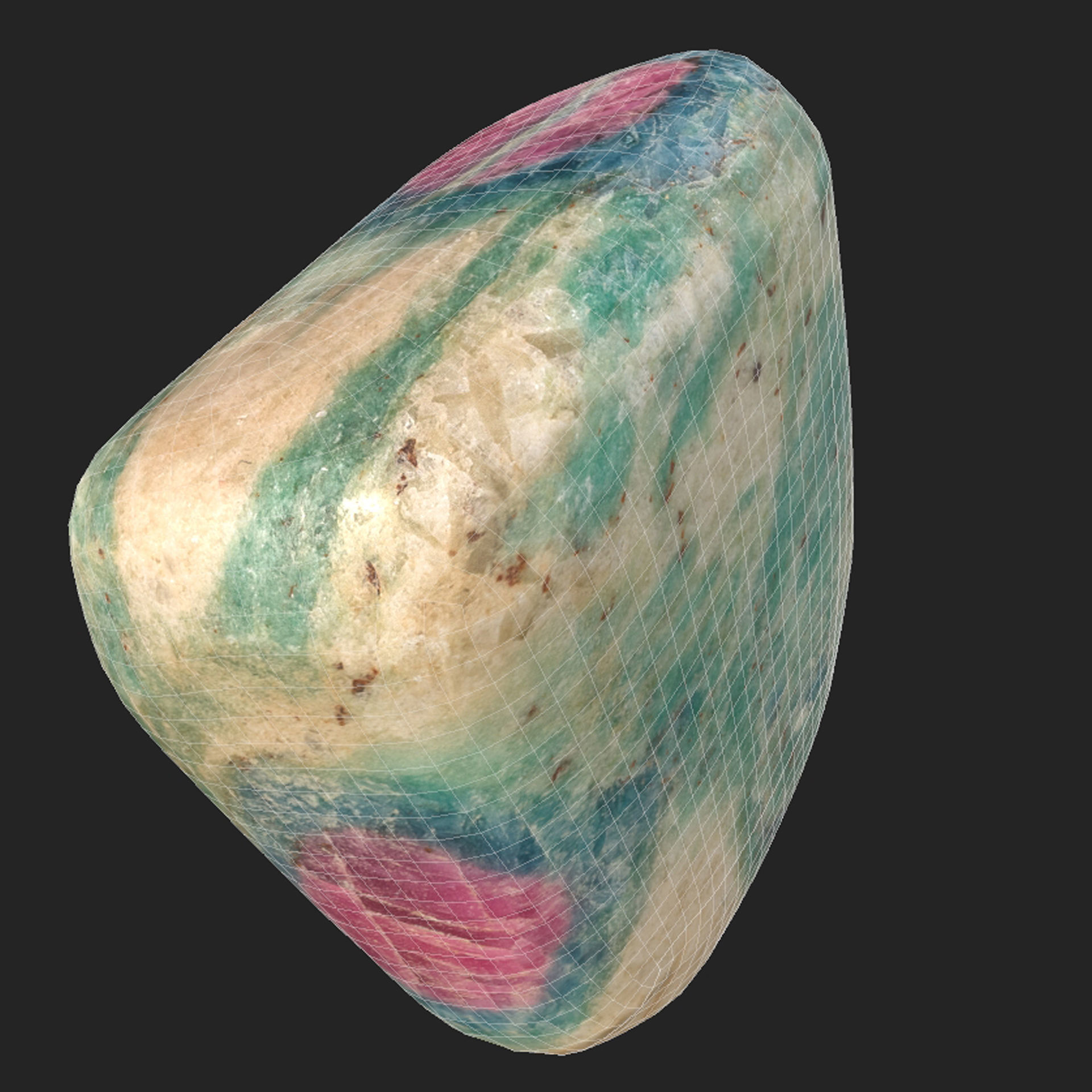 Ruby in Fuchsite Low-poly 3D model_7