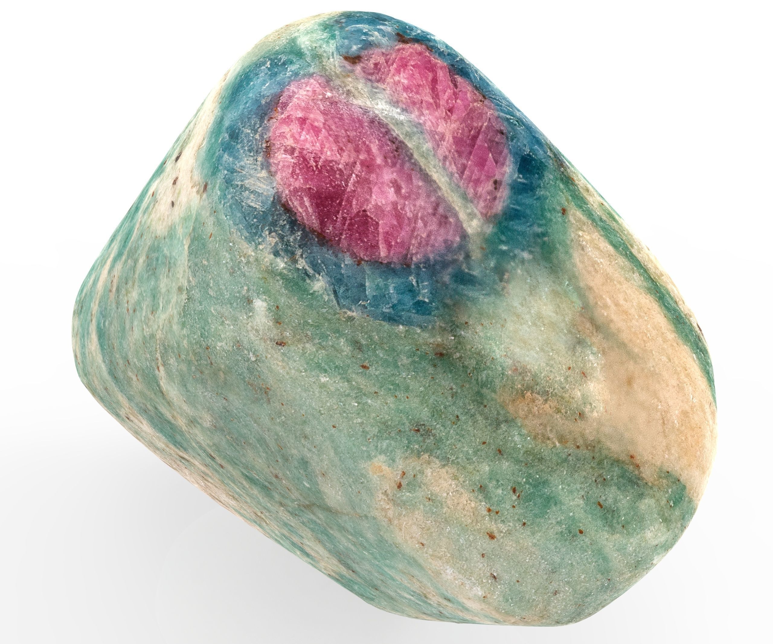 Ruby in Fuchsite Low-poly 3D model_5