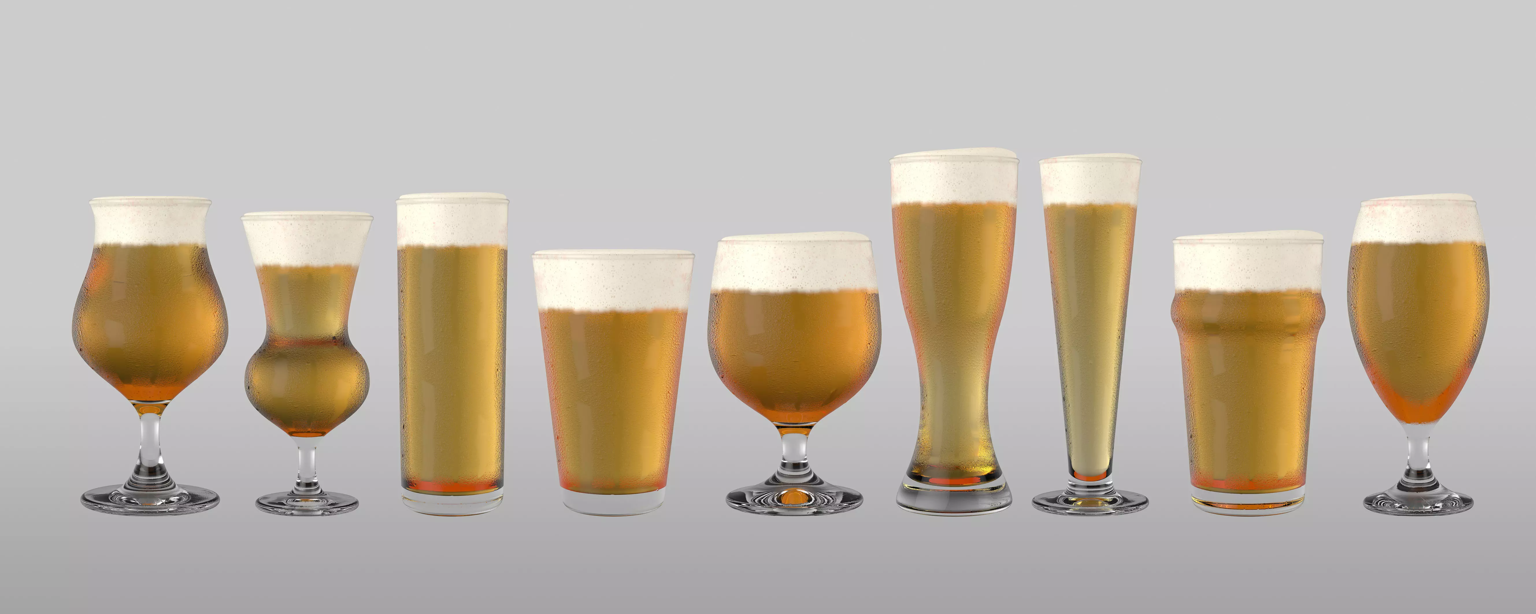 Beer Pint Shapes With Beer 3D model