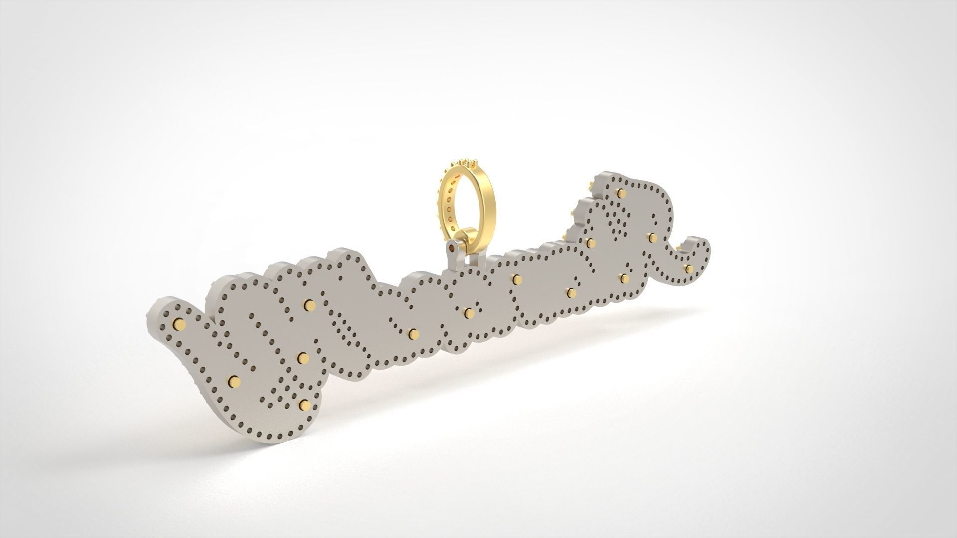 Model 1071 IdiamondNY Name Plate Diamond Pendant  3D print model_5