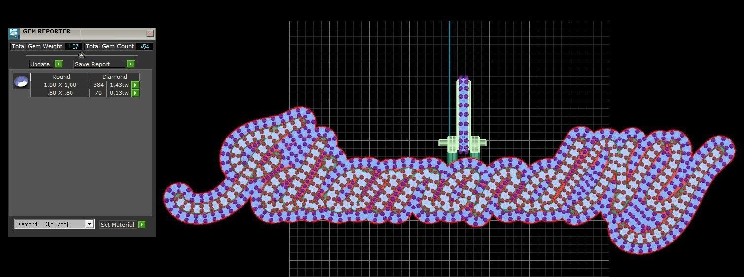 Model 1071 IdiamondNY Name Plate Diamond Pendant  3D print model_7