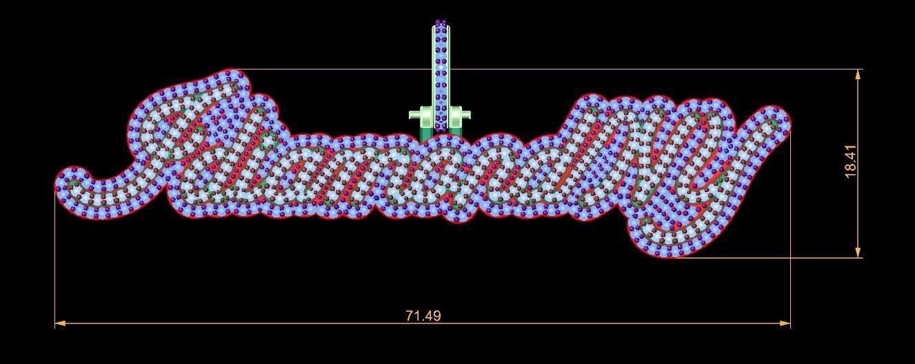 Model 1071 IdiamondNY Name Plate Diamond Pendant  3D print model_11