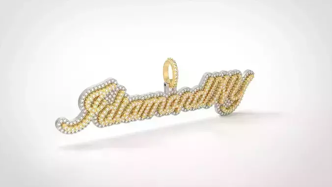 Model 1071 IdiamondNY Name Plate Diamond Pendant 