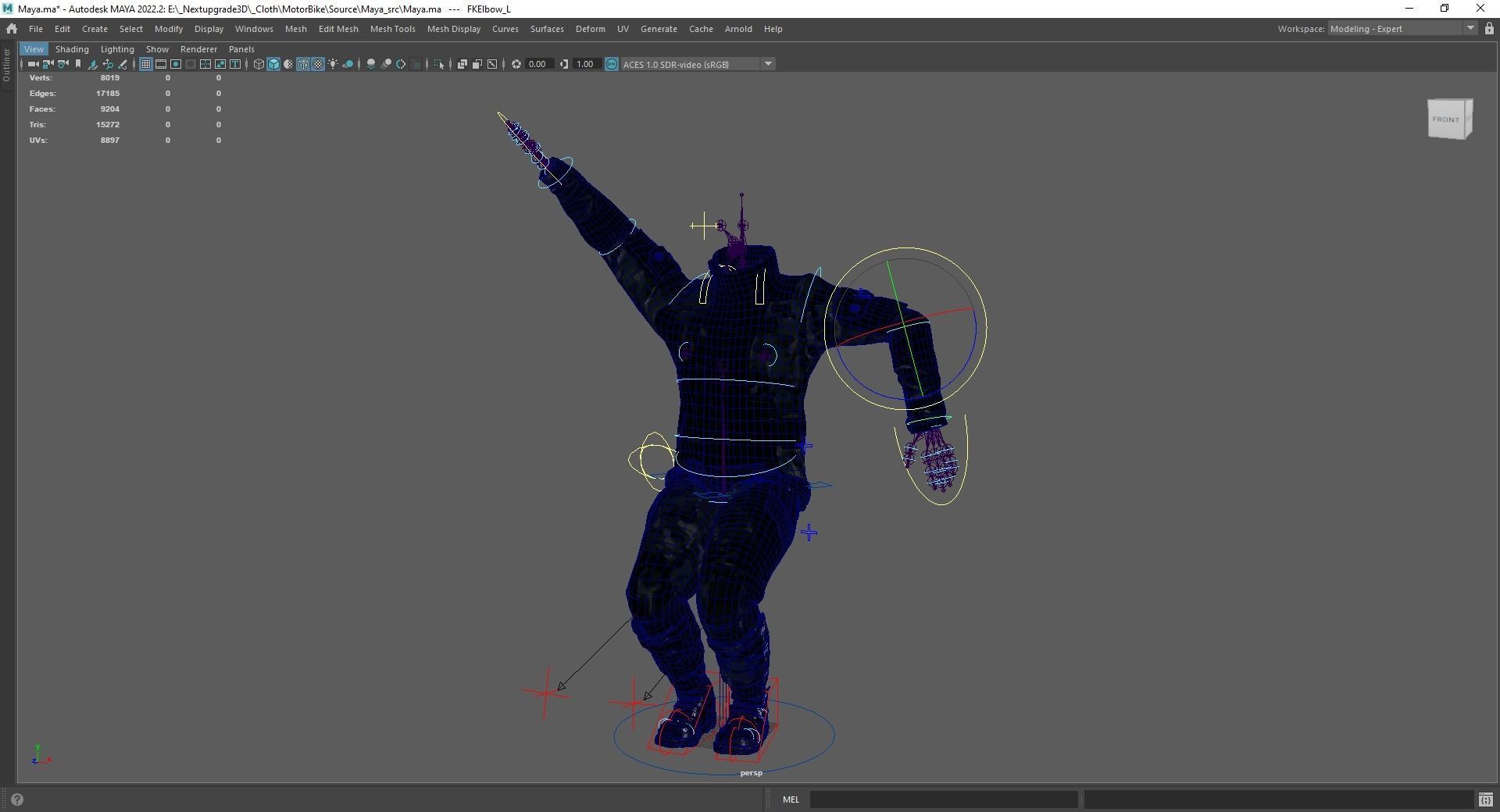 Rigged Outfit Low-poly 3D model_18