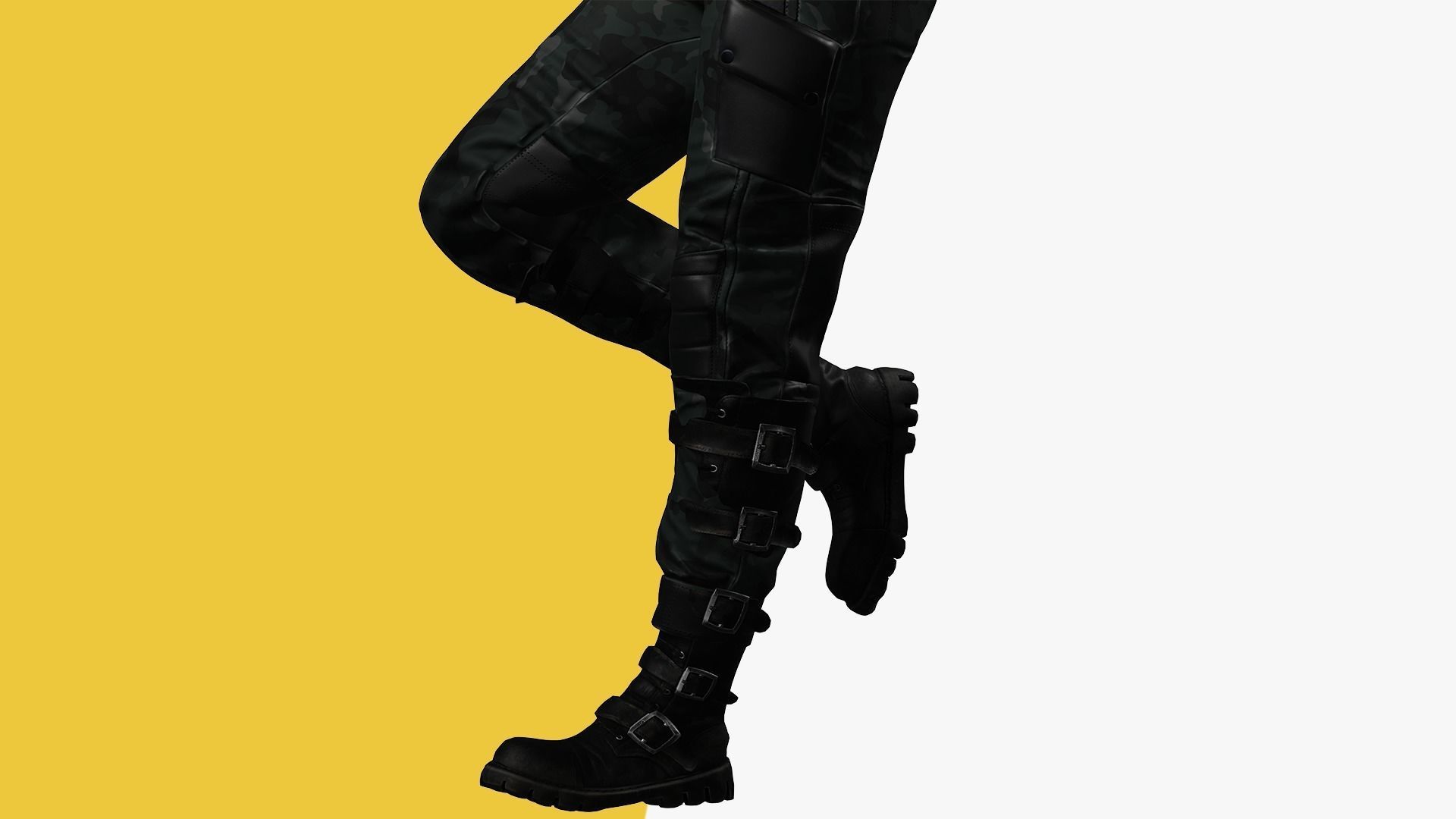 Rigged Outfit Low-poly 3D model_10