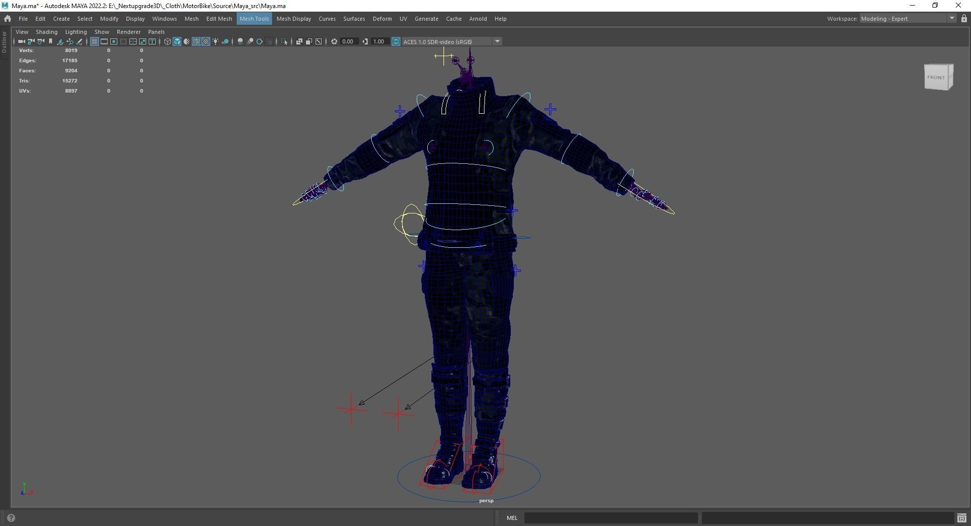 Rigged Outfit Low-poly 3D model_19
