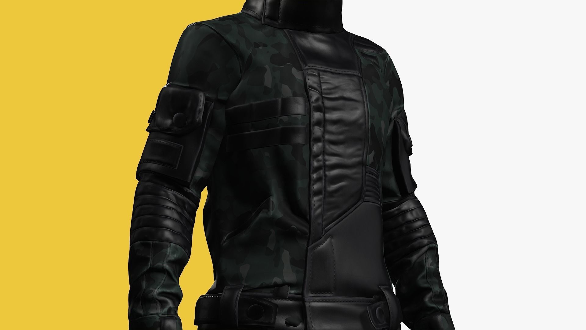 Rigged Outfit Low-poly 3D model_14