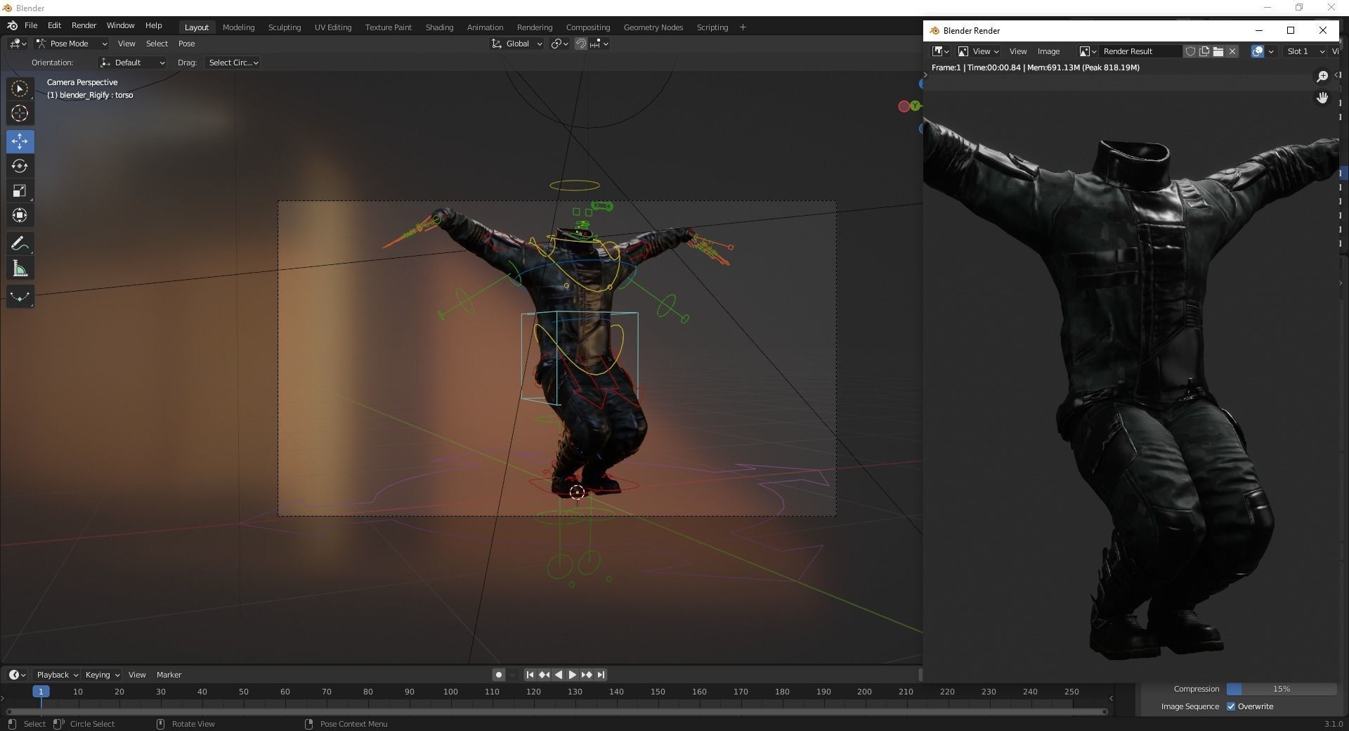 Rigged Outfit Low-poly 3D model_21