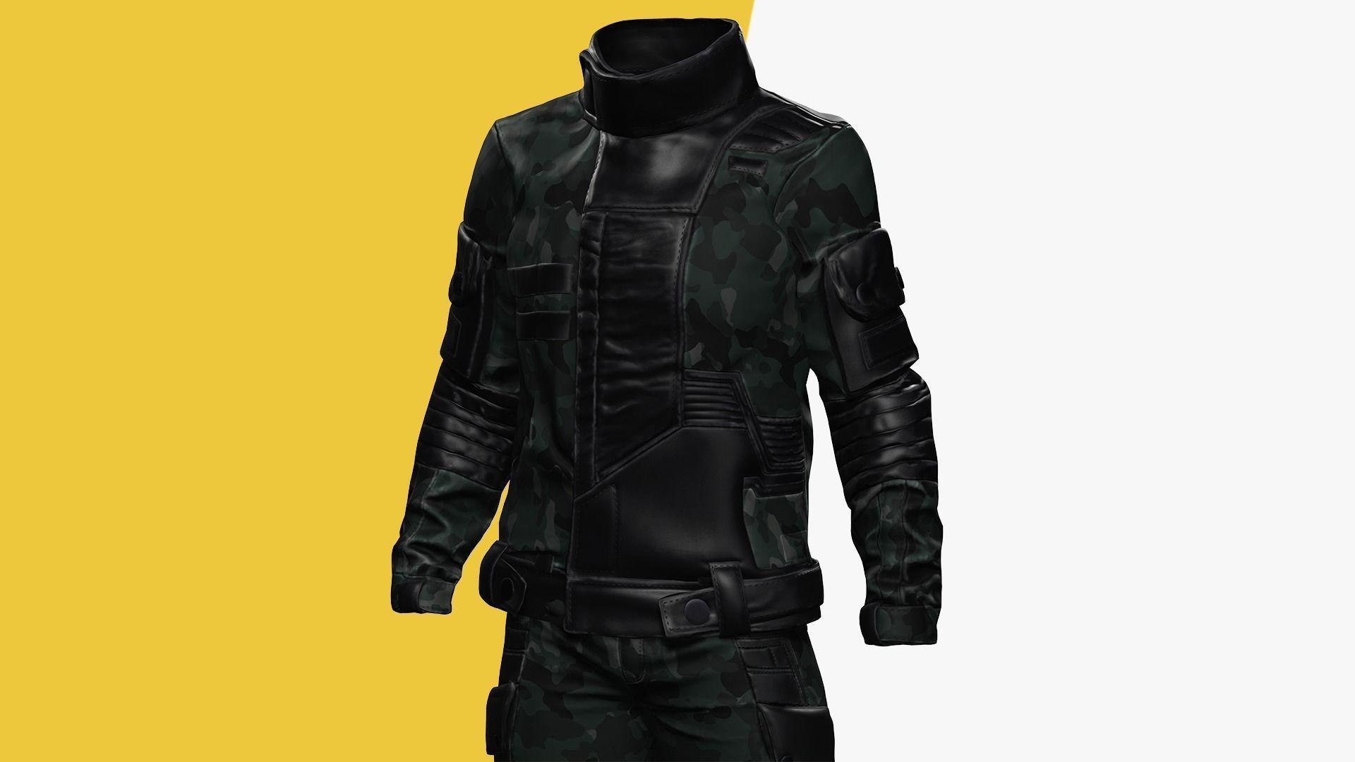 Rigged Outfit Low-poly 3D model_13