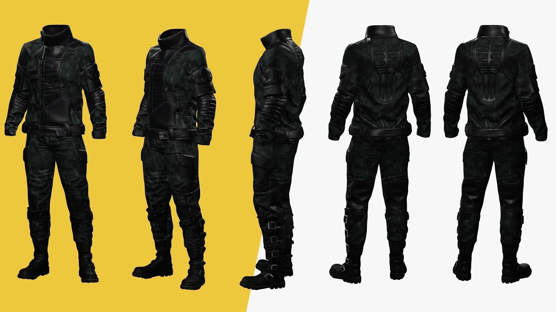 Rigged Outfit Low-poly 3D model_2