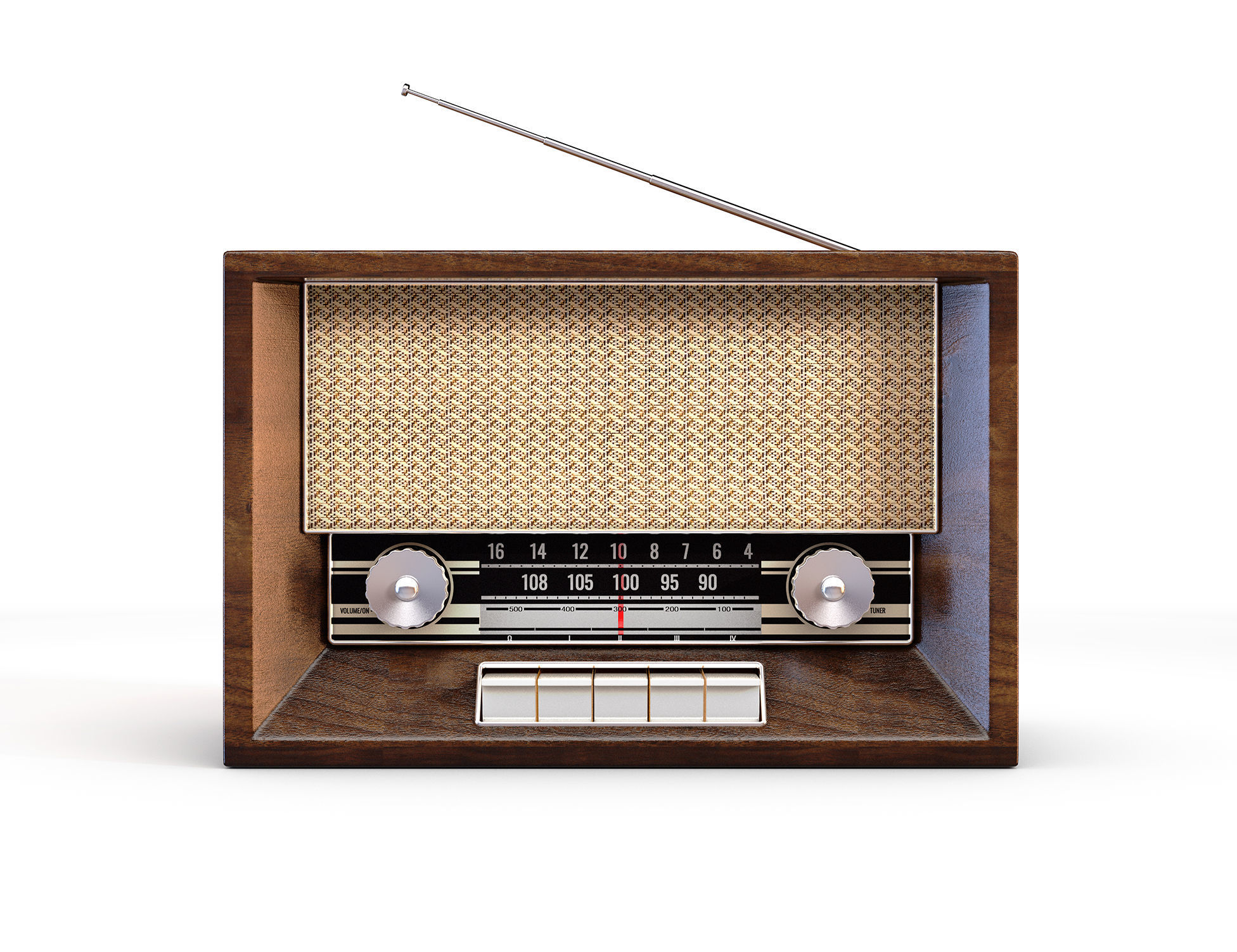Vintage Retro Radio 3D model_1
