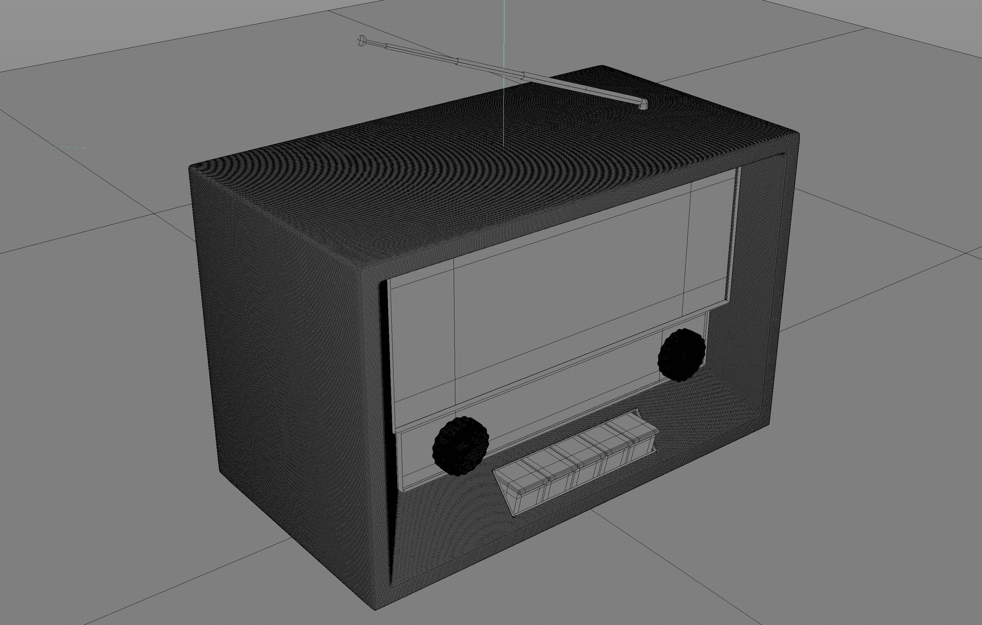 Vintage Retro Radio 3D model_3