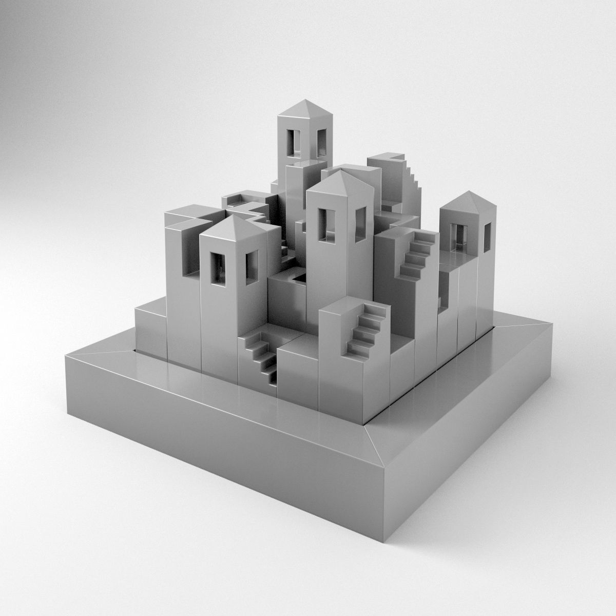 Castle Builder Puzzle 3D print model_5
