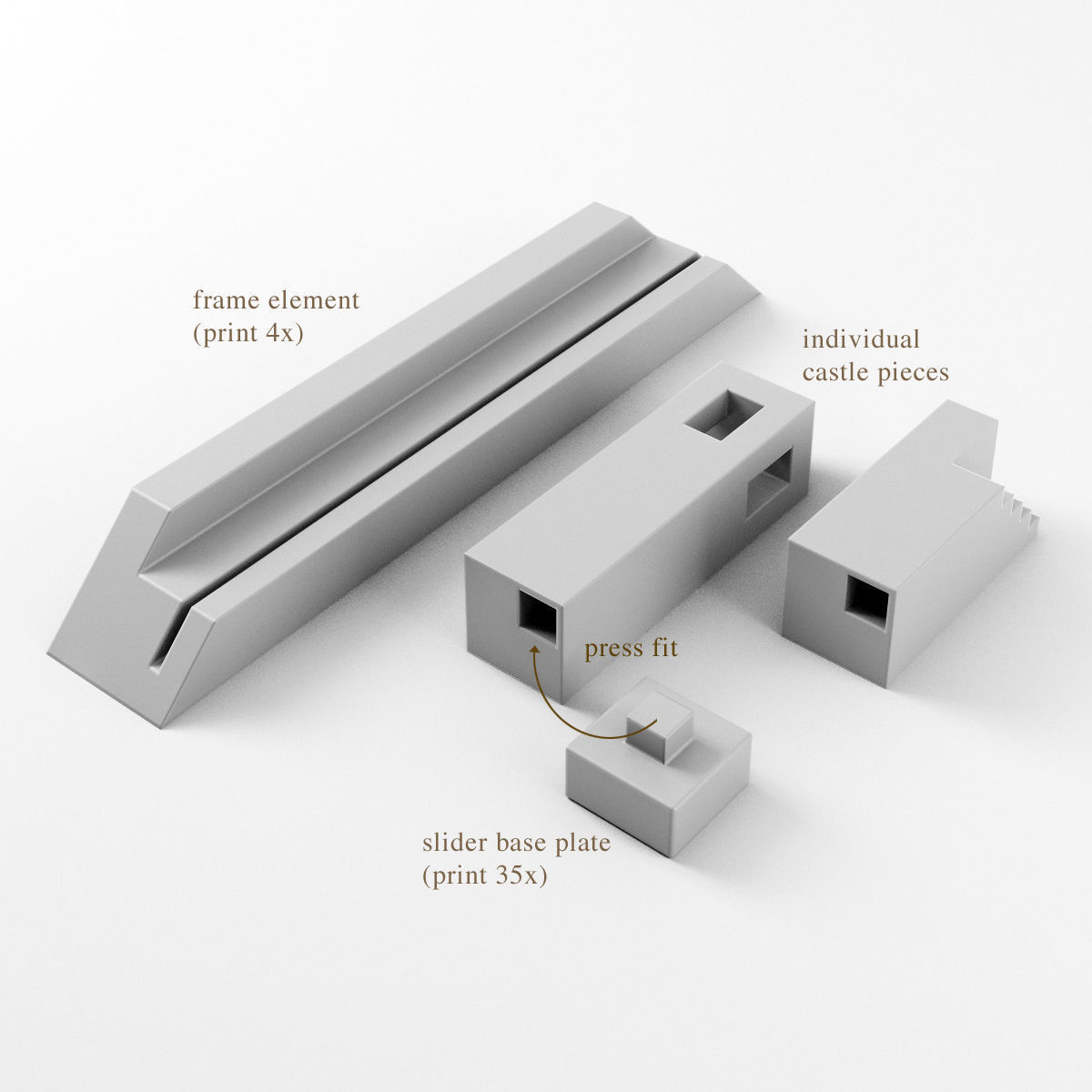 Castle Builder Puzzle 3D print model_4