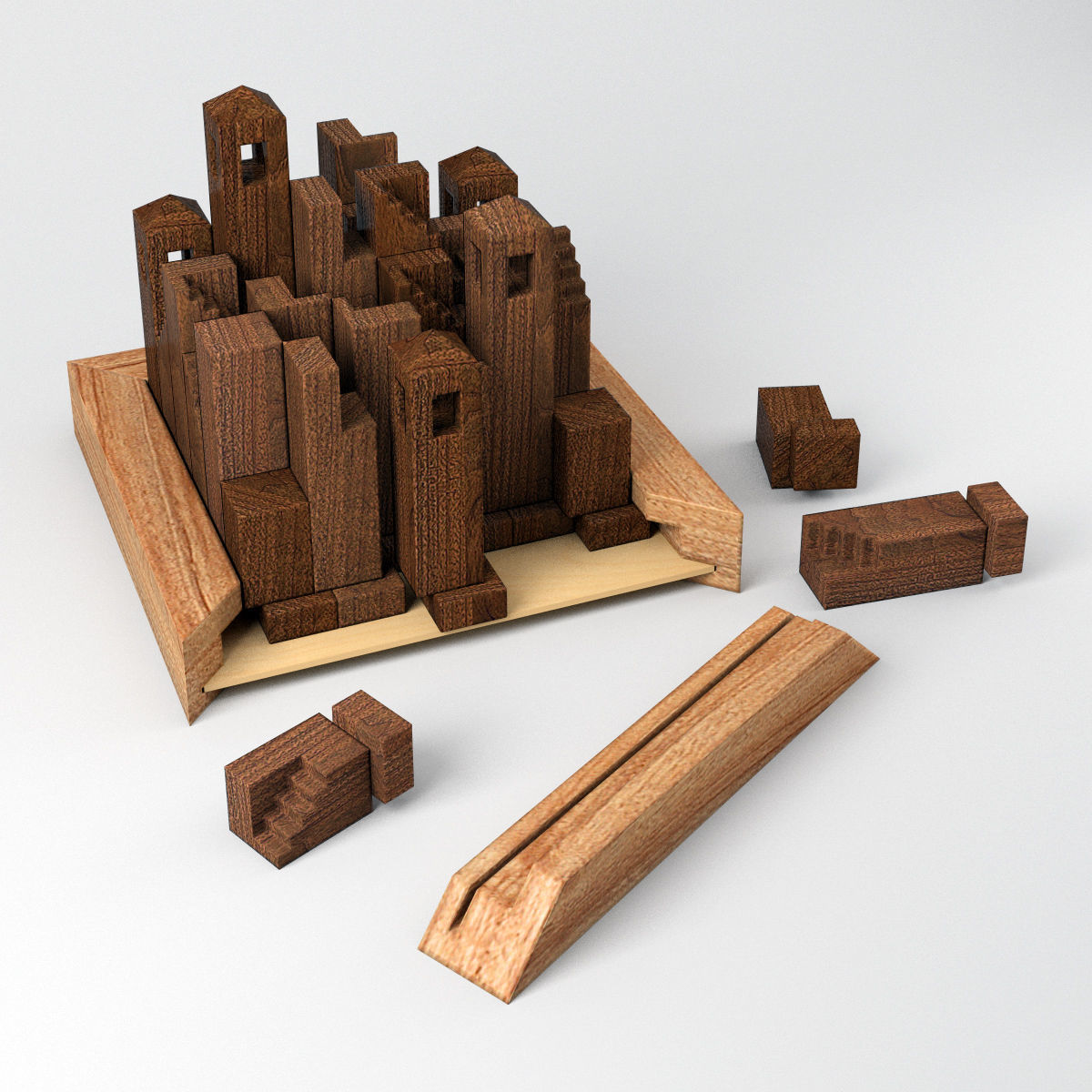 Castle Builder Puzzle 3D print model_2